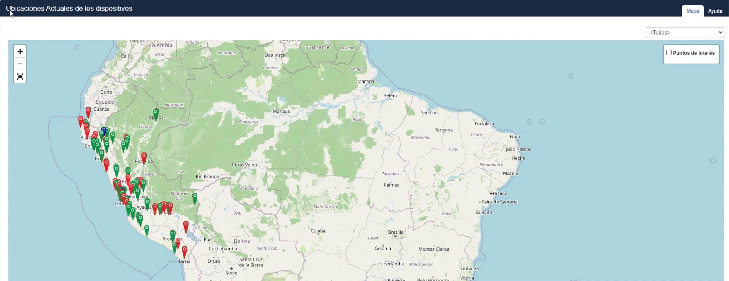 Mapa de recorridos de los equipos en la plataforma de GU Trade