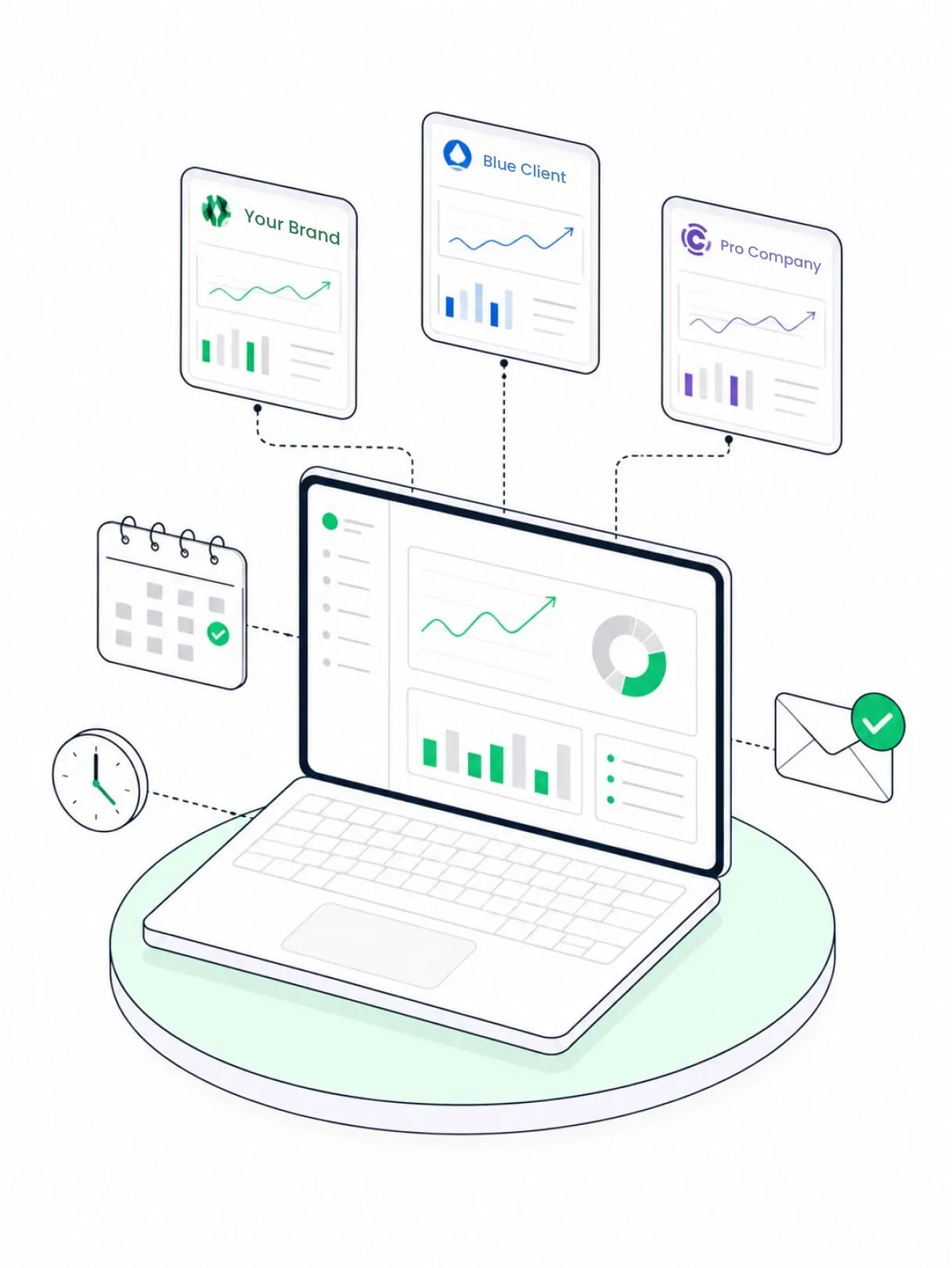 GU Trade reports customized with the agency's brand
